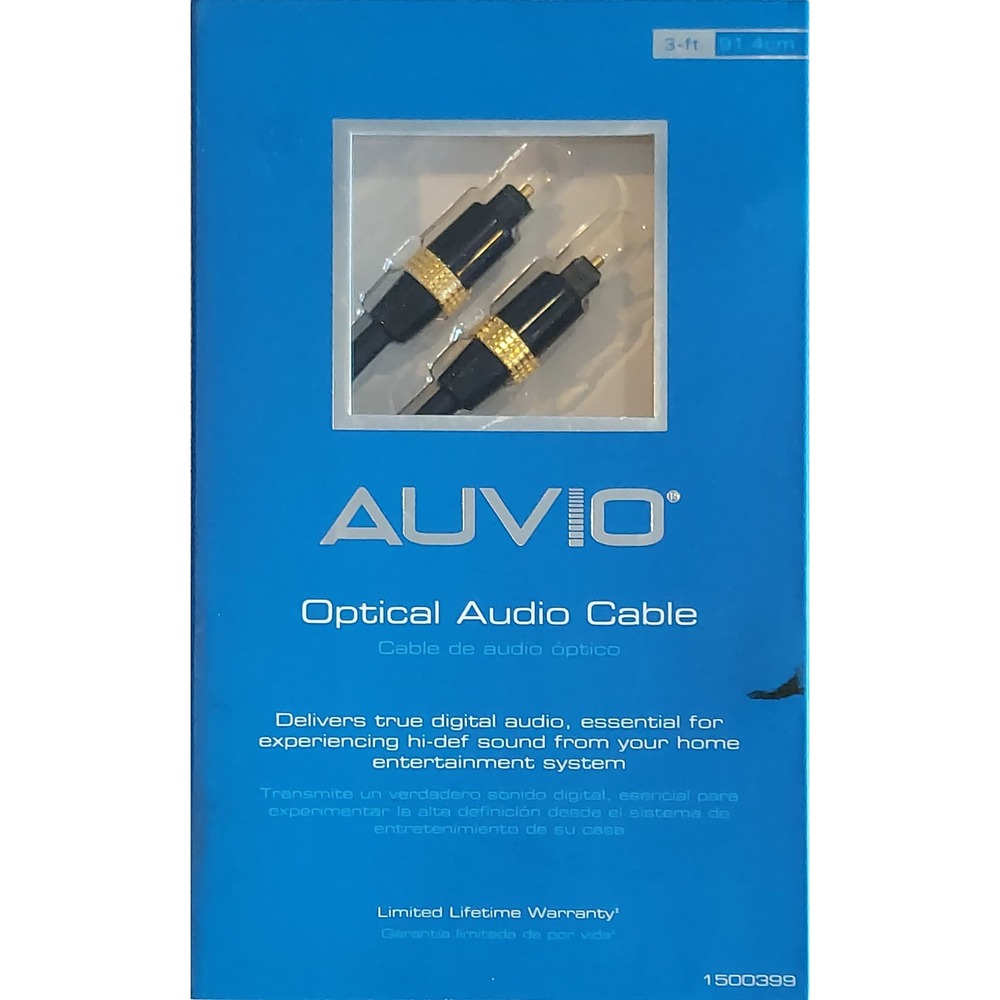 Optical Audio Cable by Auvio 3ft/91.4cm Length -New In Box